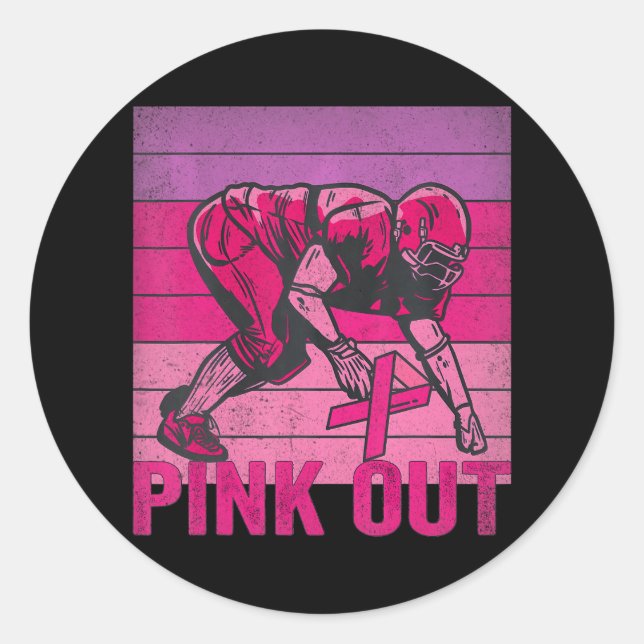 Sticker Rond Pink Out Cancer du sein Sensibilisation Football (Devant)