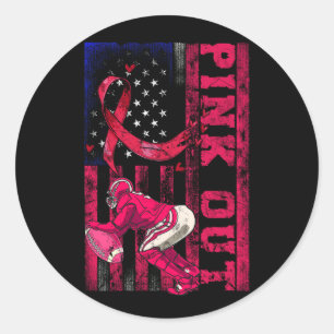 Sticker Rond Pink Out Cancer du sein Sensibilisation Football B