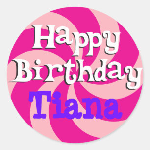 Sticker Rond Pink Pinwheel Girly Badge d'anniversaire