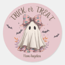 Pink Plaid Bow mignon Fille Fantôme Halloween