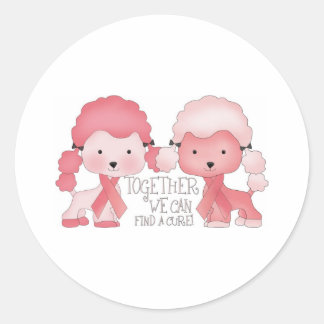 Sticker Rond Pink Poodle-Ensemble nous pouvons trouver un remèd