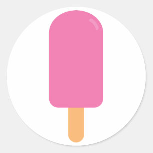 Sticker Rond Pink Popsicle