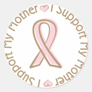 Sticker Rond Pink Ribbon Cancer du sein soutien mère