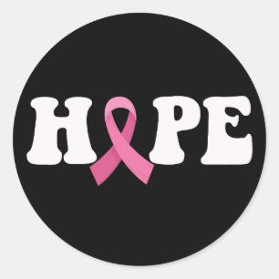 Sticker Rond Pink Ribbon Cancer Sensibilisation Cancer du sein 