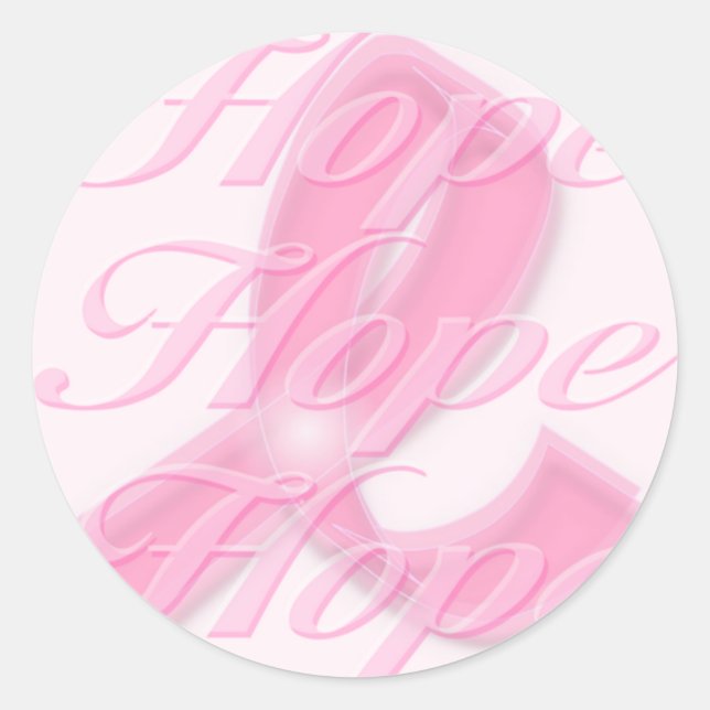 Sticker Rond Pink Ribbon Sensibilisation au cancer du sein (Devant)