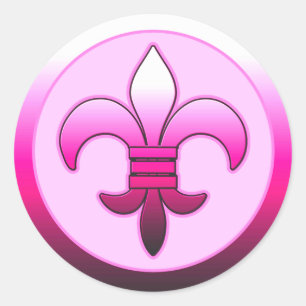 Sticker Rond PINK rond Fleur de Lis