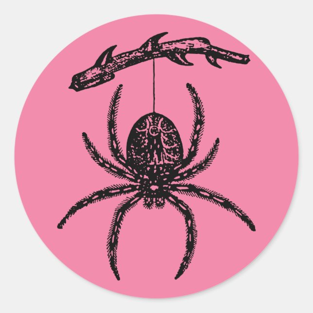 Sticker rond Pink Spider classique (Devant)
