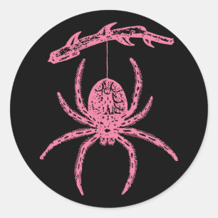 Sticker rond Pink Spider classique