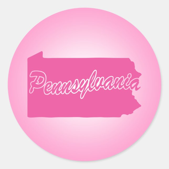 Sticker rond Pink State Pennsylvania (Devant)