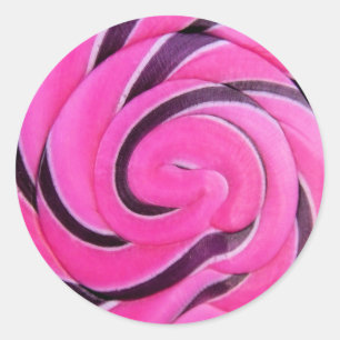 Sticker Rond Pink Swirl Lolly