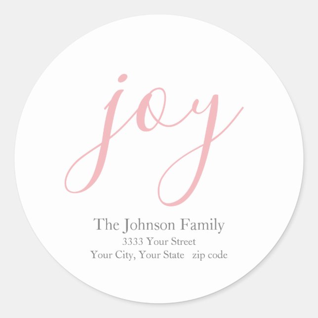Sticker Rond Pink White Holiday Adresse de retour Enveloppe Sce (Devant)
