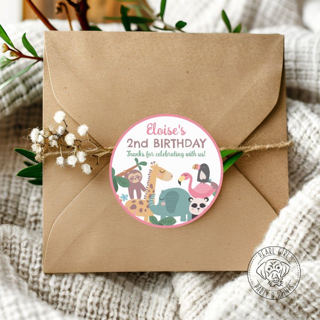 Sticker Rond Pink Wild Animal (Créateur téléchargé)