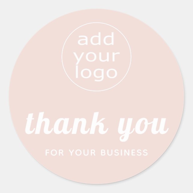 Sticker Rond Pink Your logo Merci à votre entreprise (Devant)