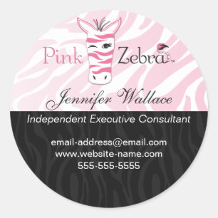 Sticker Rond Pink Zebra Mailing ou Packaging