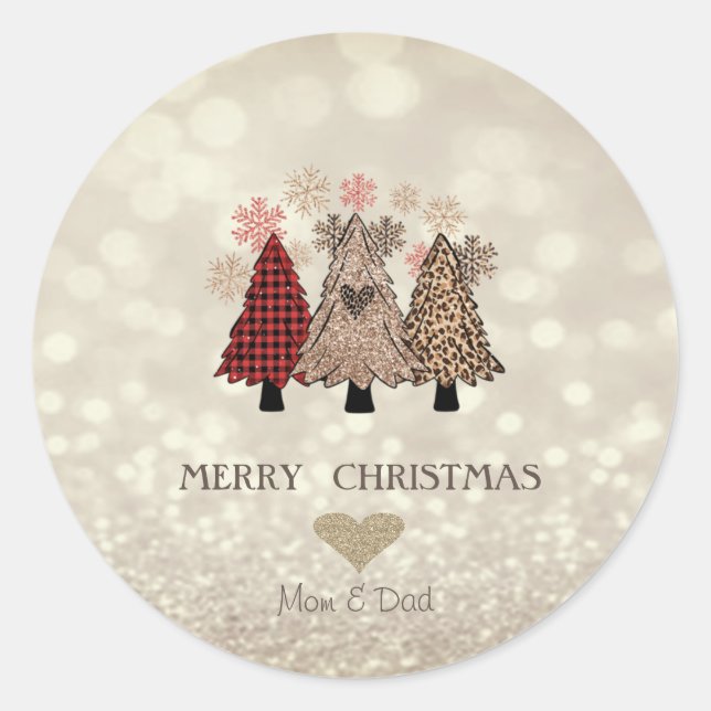 Sticker Rond Pins adorables, Glittery Bokeh Classic (Devant)
