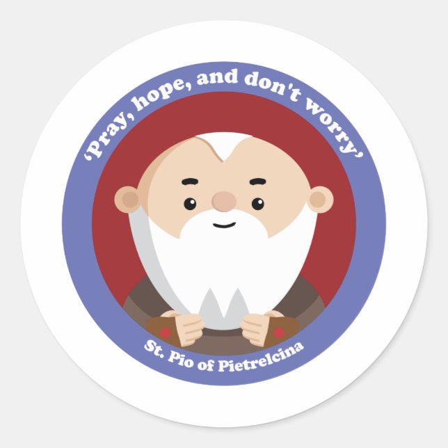 Sticker Rond Pio de Pietrelcina (Devant)