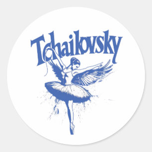 Sticker Rond Piotr Ilyich Tchaikovsky, LAC SWAN