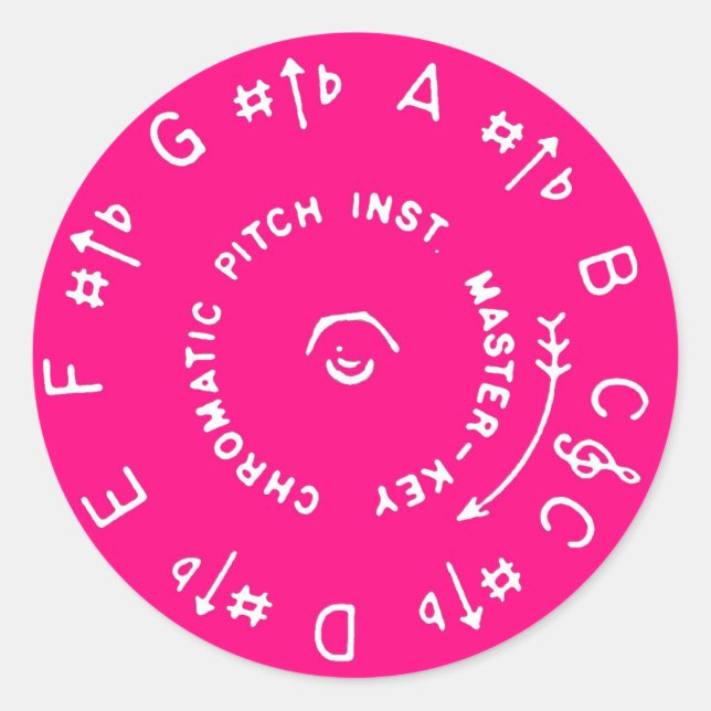Sticker Rond Pipe de pas rose (Devant)