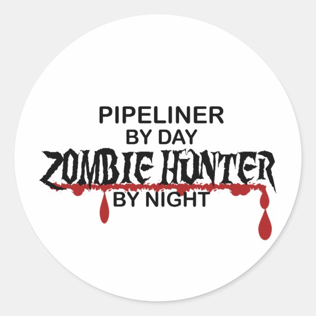Sticker Rond Pipeliner Zombie Hunter (Devant)