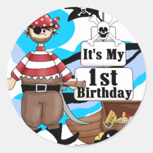 Sticker Rond Pirate 1er Anniversaire T-shirts et cadeaux