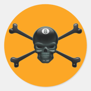 Sticker Rond Pirate à 8 balles