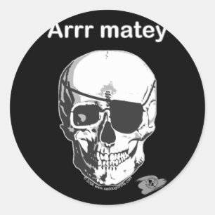 Sticker Rond Pirate - Arr Matey