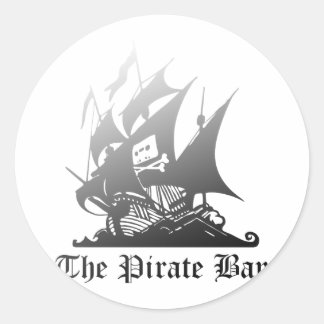 Sticker Rond Pirate Bay Grey to Black