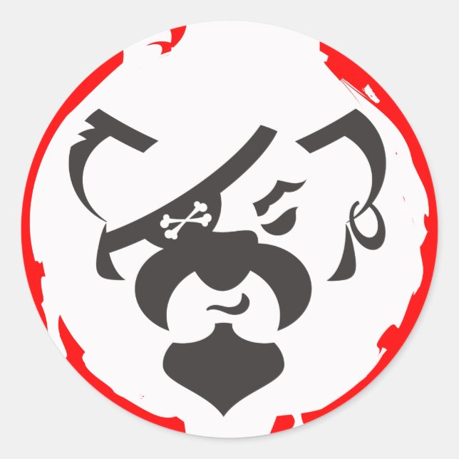 Sticker Rond Pirate Bear inverse (Devant)