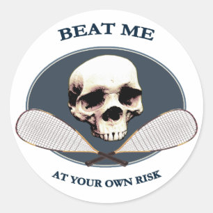 Sticker Rond Pirate Beat Me Racquetball