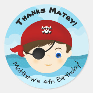 Sticker Rond Pirate Boy