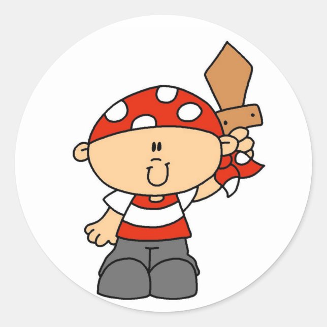 Sticker Rond Pirate Boy Tshirts et cadeaux (Devant)