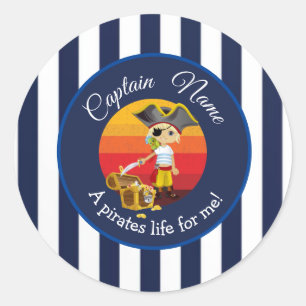 Sticker rond Pirate Classic Boy Party