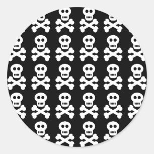 Sticker Rond Pirate crâne et os croisés