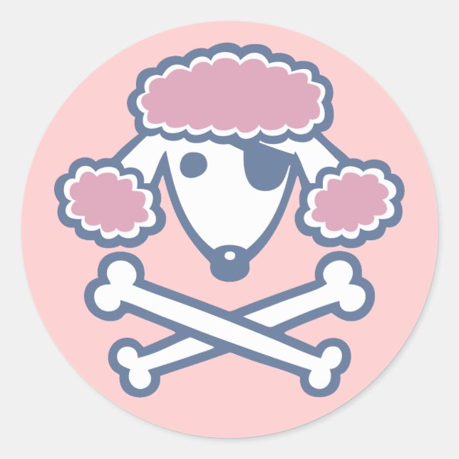 Sticker Rond Pirate de caniche (Devant)