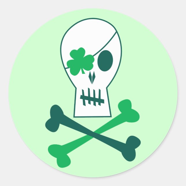 Sticker Rond Pirate de la Saint Patrick (Devant)