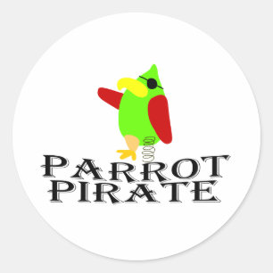 Sticker Rond pirate de perroquet