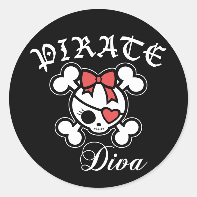 Sticker Rond Pirate Diva (Devant)