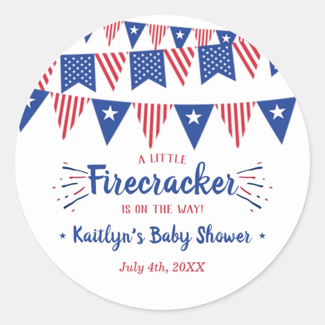 Sticker Rond Pirate En Chemin ! baby shower 4 juillet (Devant)