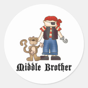 Sticker Rond Pirate Middle Brother