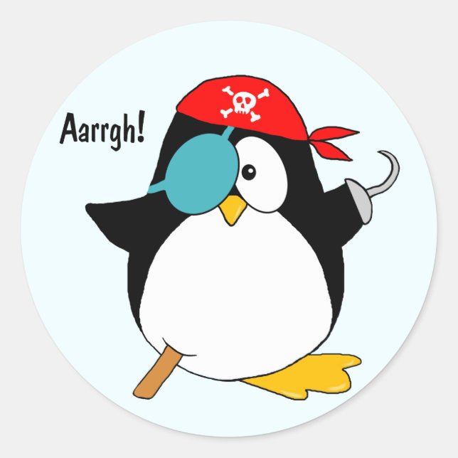 Sticker Rond Pirate Penguin (Devant)