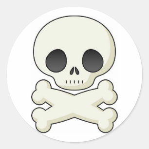 Sticker Rond Pirate Skull & Crossbones