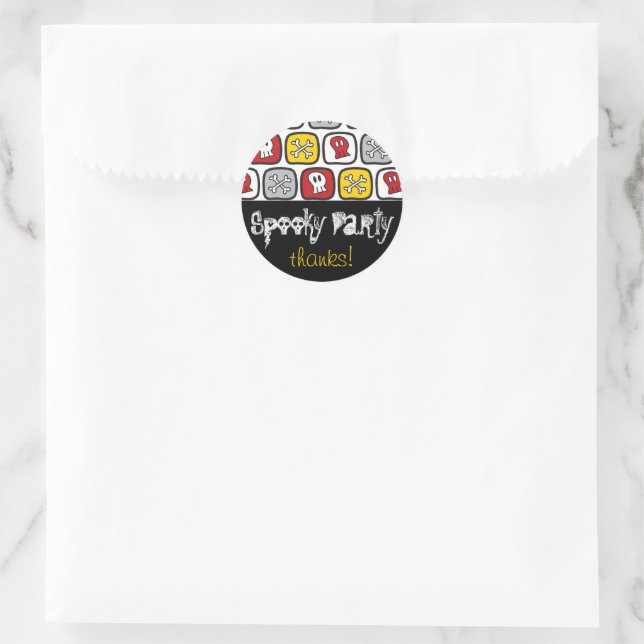Sticker Rond Pirate Skulls & Bones Boy's Birthday Party (Sac)