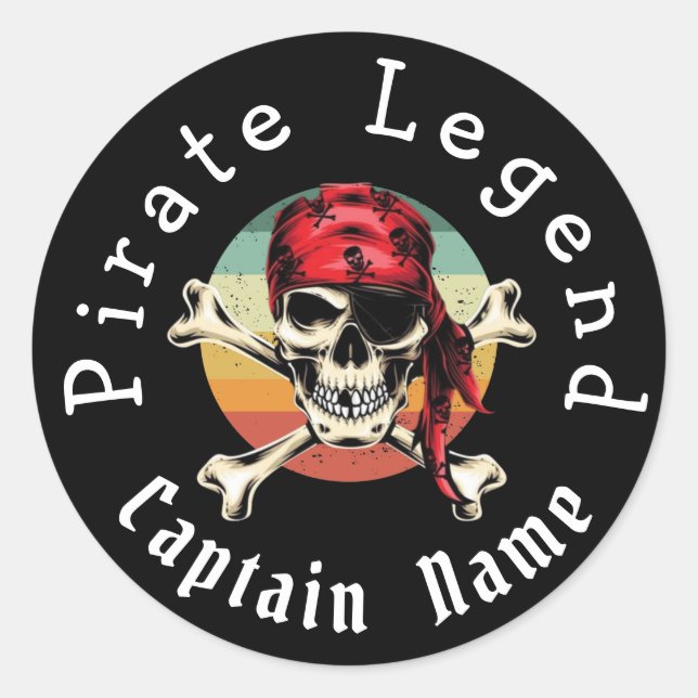 Sticker Rond Pirate sunset classique collant rond (Devant)