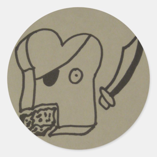 Sticker Rond pirate toast (Devant)