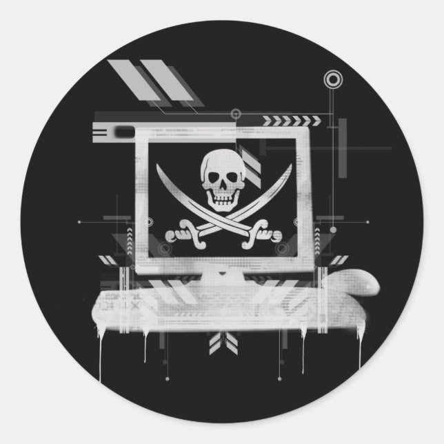 Sticker Rond piratehack (Devant)