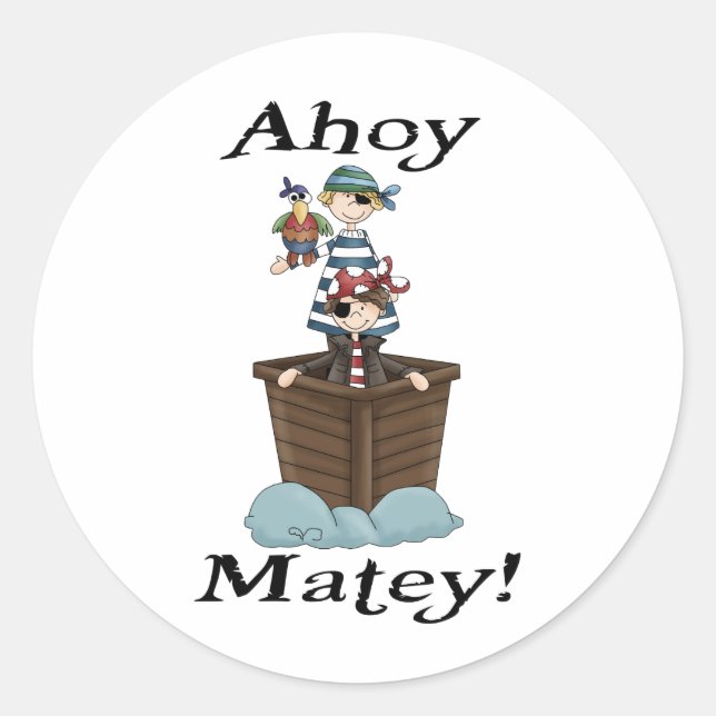 Sticker Rond Pirates Ahoy Matey (Devant)