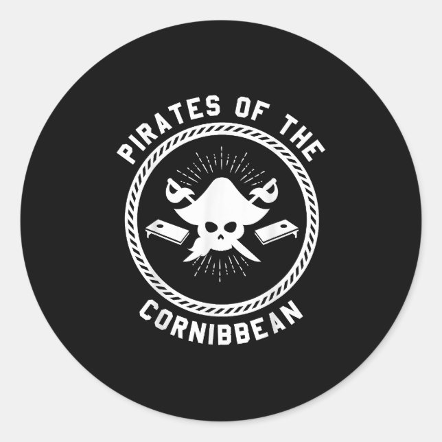 Sticker Rond Pirates de Cornibbean Team Cornhole (Devant)