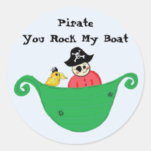 Sticker Rond PirateYou Rock My Boat