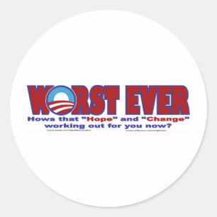 STICKER ROND PIRE JAMAIS