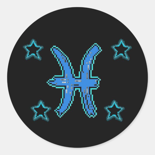 Sticker Rond PISCES Stars (Devant)